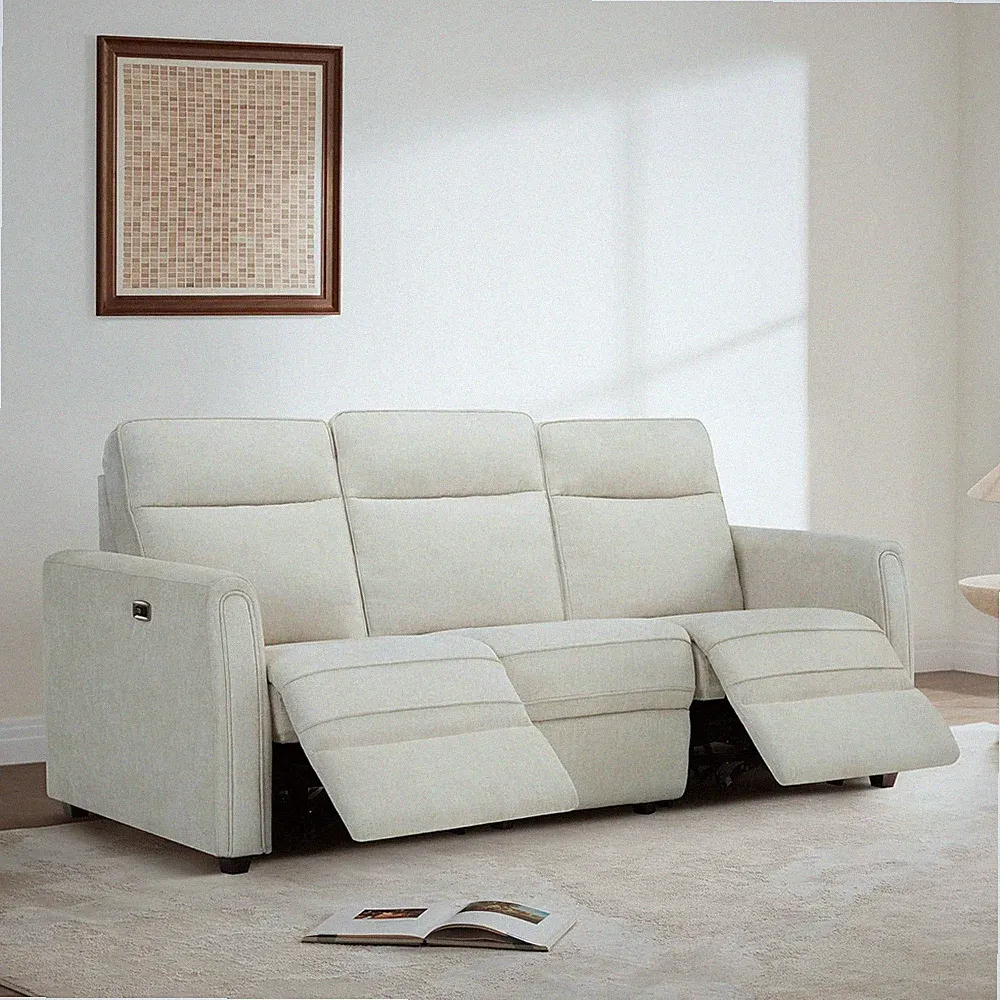 Compact Power Recliner Sofa with USB Ports for RVs & Small Spaces