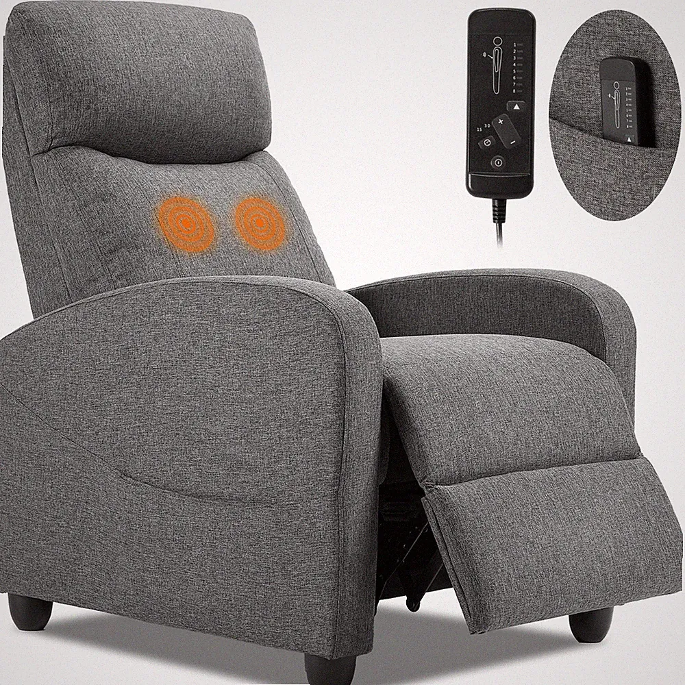 Massage Recliner Chair with Adjustable Lumbar Support for Home Theater Seating